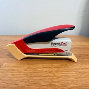 PaperPro Stapler The Prodigy One Finger 25 Sheet Power Office Red White Black